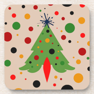 Dessous-de-verre Arbre de Noël moderne du milieu du siècle Roquette
