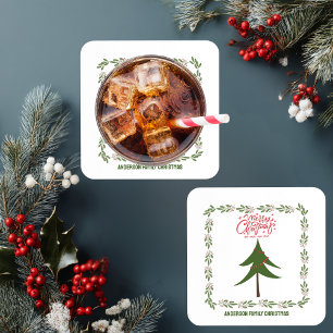 Dessous-de-verre Arbre de Noël rétro et minimaliste de la couronne