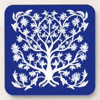 Arbre de vie #4 Blanc et Cobalt Bleu