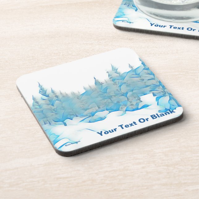 Dessous-de-verre Arbres bleus neigeux (Côté gauche)