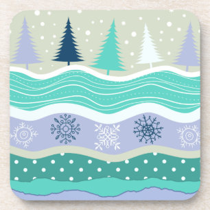 Dessous-de-verre Arbres de Noël Flocons de Neige Scrapbook Sous-ver