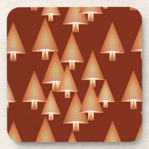 Dessous-de-verre Arbres de Noël métalliques modernes - cuivre