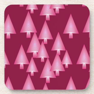 Dessous-de-verre Arbres de Noël métalliques modernes - rose & vin