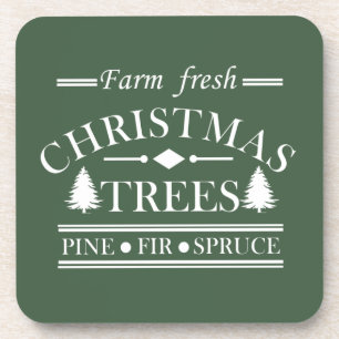 Dessous-de-verre Arbres de Noël Pin Modernes Frais de la Ferme