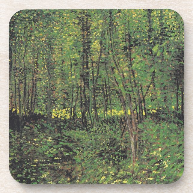 Dessous-de-verre Arbres et sous-bois par Van Gogh (Devant)