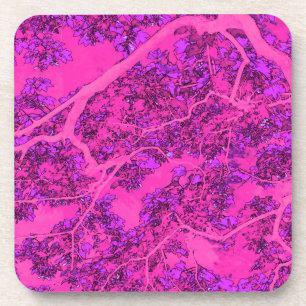 Dessous-de-verre Arbres roses colorés