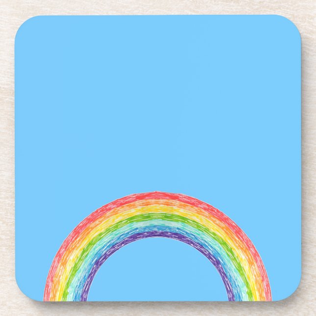 Dessous-de-verre Arc en ciel et ciel bleu (Devant)