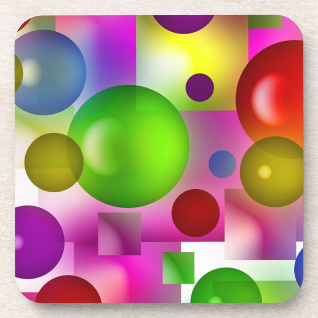 Dessous-de-verre Arc-en-ciel géométrique (Devant)