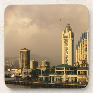 Dessous-de-verre Arc en ciel sur Honolulu, Hawaï, États-Unis 2