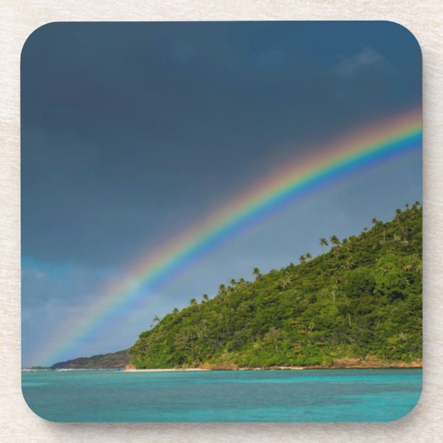 Dessous-de-verre Arc-en-ciel sur l'île, Samoa américaines (Devant)