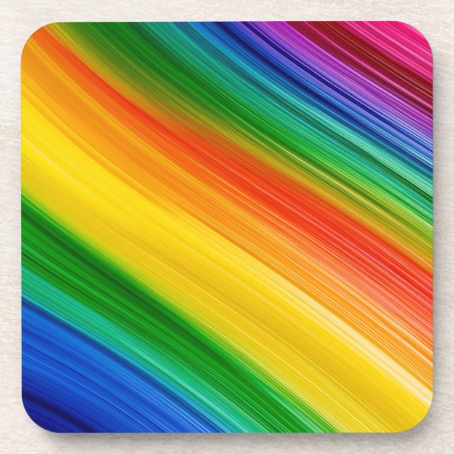Dessous-de-verre Arc-en-ciel vibrant de couleurs (Devant)