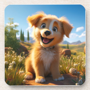 Dessous-de-verre Archie - Chiot de récupération de laboratoire jaun