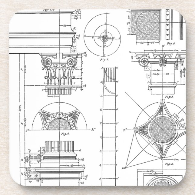 Dessous-de-verre Architecture vintage (Devant)