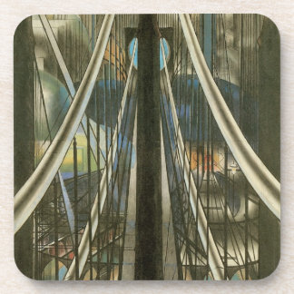 Dessous-de-verre Architecture vintage de New York, pont de Brooklyn