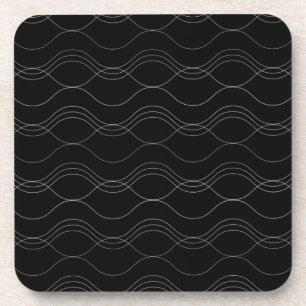 Dessous-de-verre Argent, élégant, cool, moderne, simple motif ondul