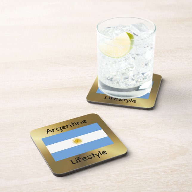 Dessous-de-verre Argentine Drapeau+Dessous de verre texte (Côté Droit)