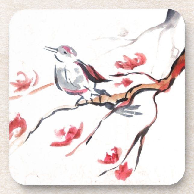 Dessous-de-verre Arrière - plan d'oiseau de chant (Devant)