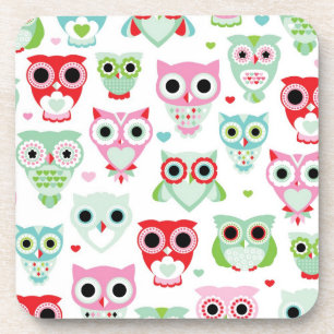Dessous-de-verre arrière - plan en pastel de hibou de couleur de