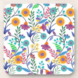 Dessous-de-verre Arrière - plan floral exotique coloré Motif-23145
