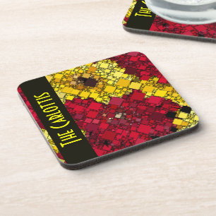Dessous-de-verre Arrière - plan mini-boîte rouge, jaune or person