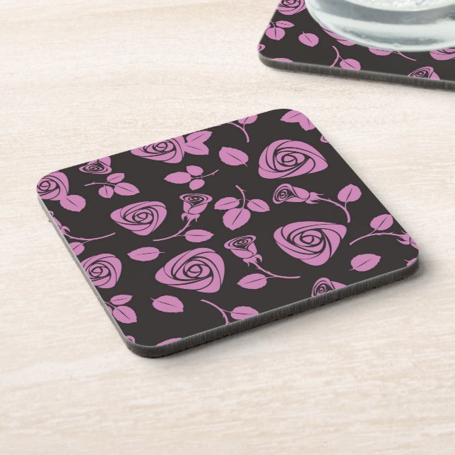 Dessous-de-verre Arrière - plan rose floral (Côté gauche)