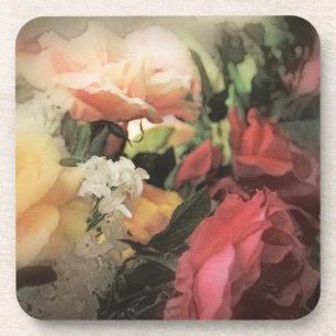 Dessous-de-verre arrière - plan vibrant vintage floral d'art avec