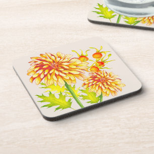 Dessous-de-verre Arrivée d'automne sur un ensemble de Dessous de ve