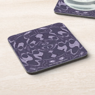 Dessous-de-verre Art abstrait à motif kaléidoscope violet