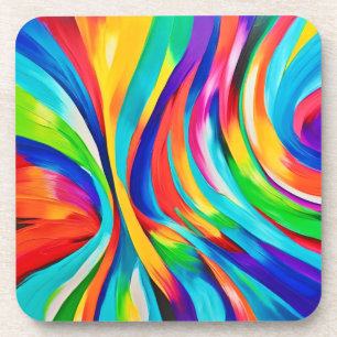 Dessous-de-verre Art Abstrait de couleur vive