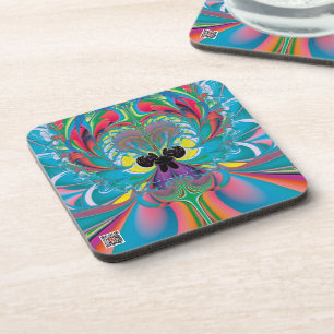 Dessous-de-verre Art abstrait papillon d'été