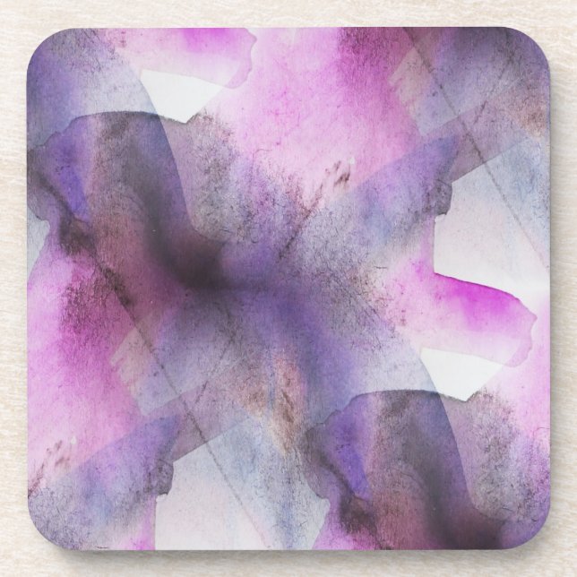Dessous-de-verre art abstrait pourpre de cubisme sans couture (Devant)