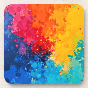 Dessous-de-verre Art chaotique vibrant à l'aquarelle