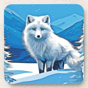 Dessous-de-verre Art de Fox d'hiver
