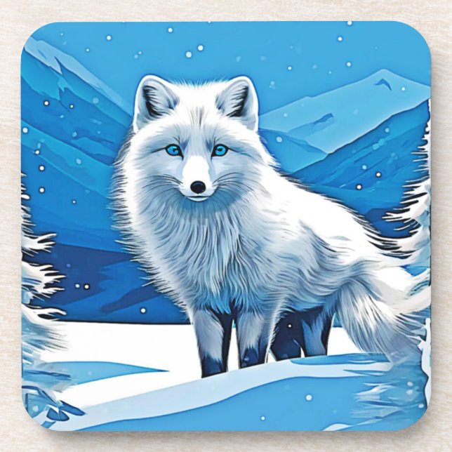 Dessous-de-verre Art de Fox d'hiver (Devant)