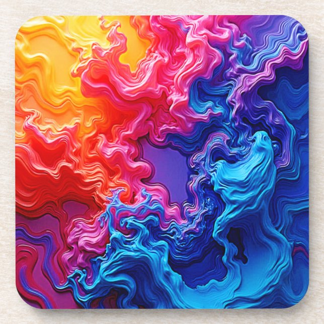 Dessous-de-verre Art de fusion colorimétrique (Devant)