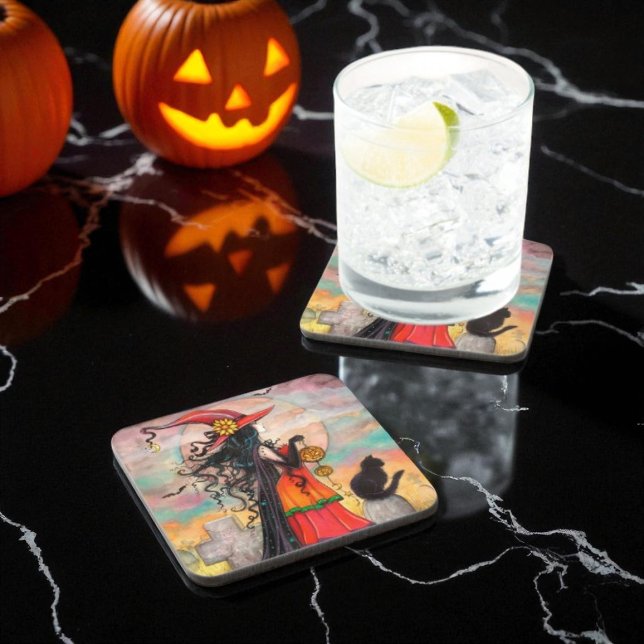 Dessous-de-verre Art de Halloween Witch Way par Molly Harrison (Créateur téléchargé)