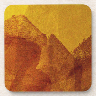 Dessous-de-verre Art de la peinture abstraite rouge orange