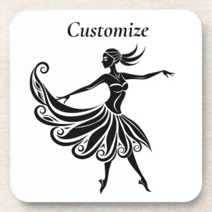 Dessous-de-verre Art de la silhouette de danseuse africaine Thunder
