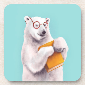 Dessous-de-verre Art de lecture de l'ours polaire - Louveur de livr