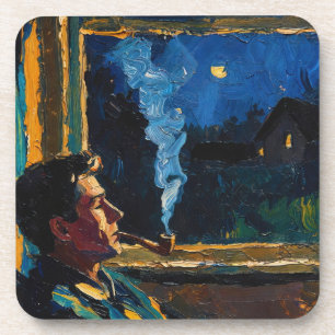 Dessous-de-verre Art de Pipe : Nuit de campagne (peinture à l'huile