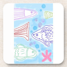 Art de poissons au bord de la mer
