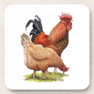 Dessous-de-verre Art de poulet et de coq, volaille, animaux de ferm