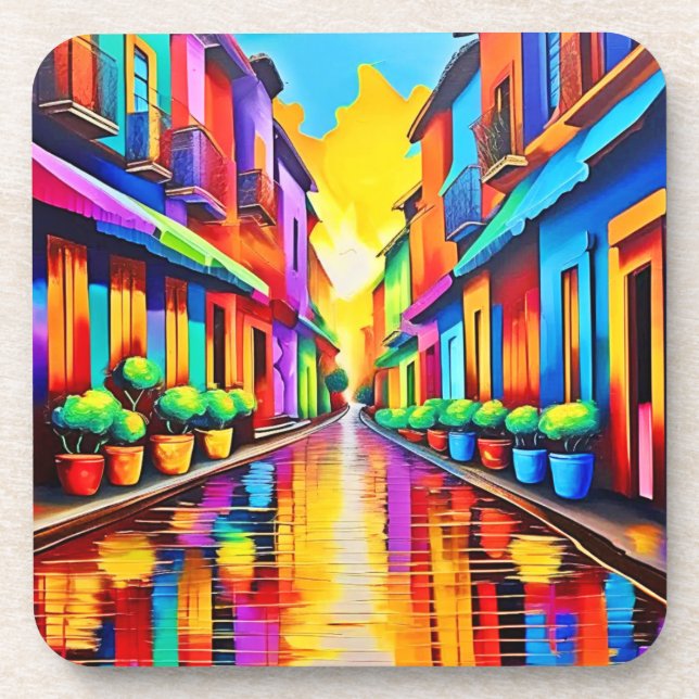 Dessous-de-verre Art de rue coloré (Devant)