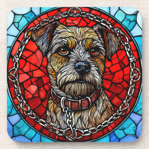 Dessous-de-verre Art de vitrail de chien