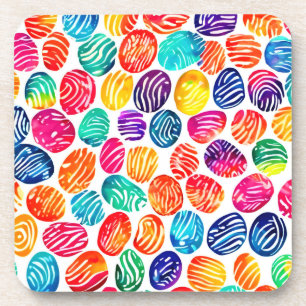 Dessous-de-verre Art d'empreintes digitales coloré