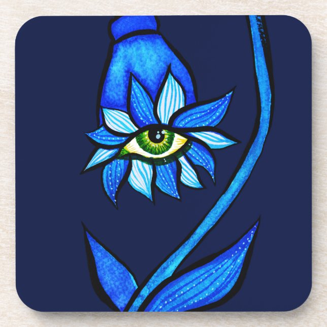 Dessous-de-verre Art déplaisant de fleur éffrayante d'oeil dans le (Devant)