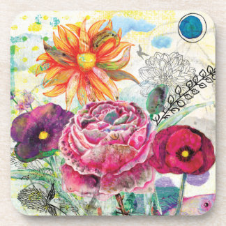 Dessous-de-verre Art du collage multimédia fantaisiste