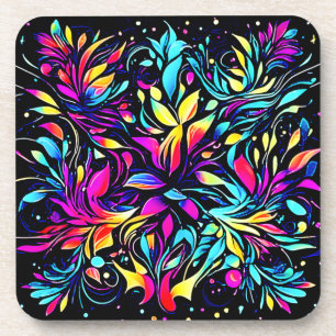 Dessous-de-verre Art floral Neon