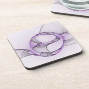 Dessous-de-verre Art fractal abstrait moderne lavande gris