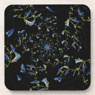 Dessous-de-verre Art fractal bleu et noir Sage